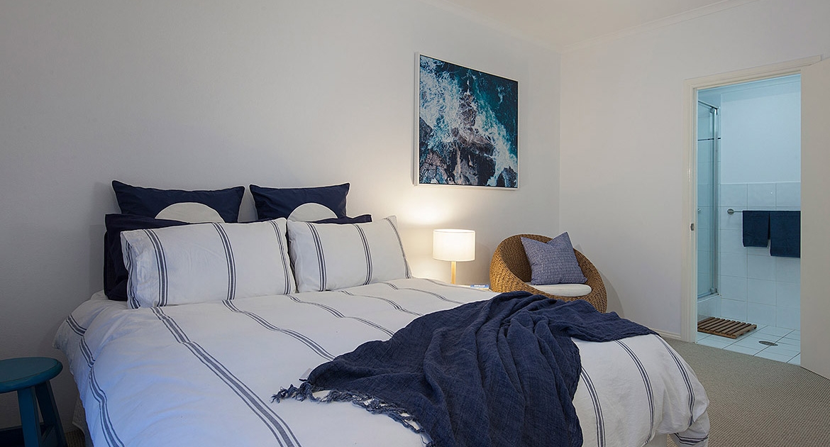 Bedroom with an ensuite at Villa Pandanus | Sunshine Coast Holiday Homes