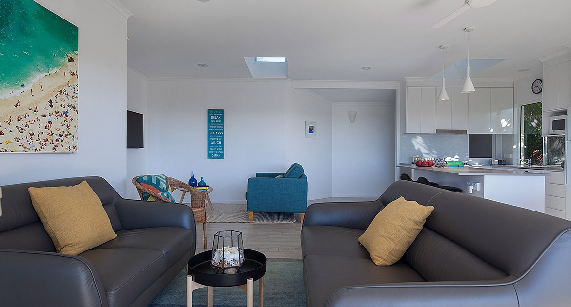 Living area at Villa Pandanus | Sunshine Coast Holiday Homes