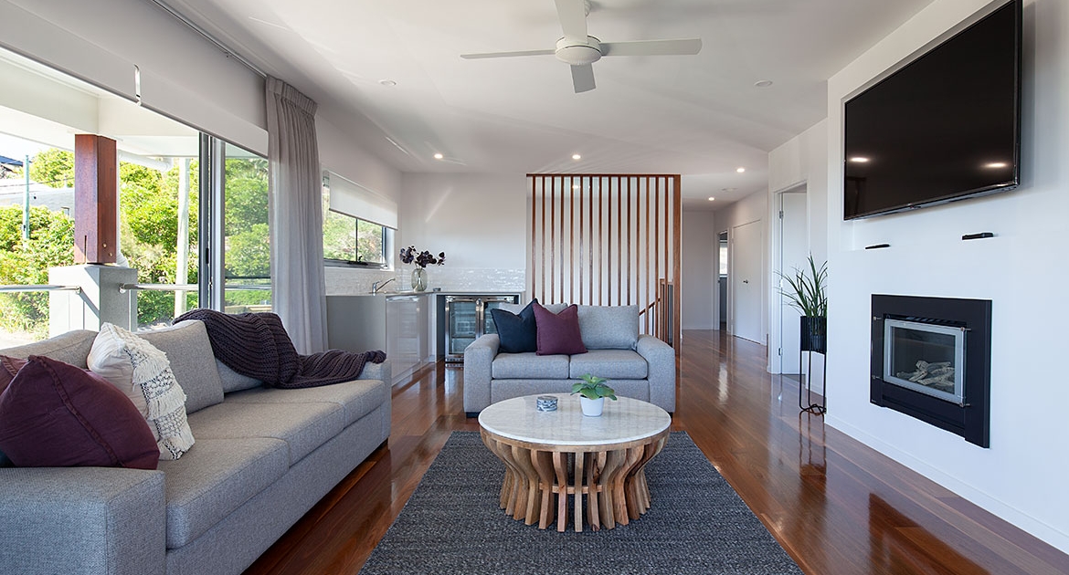 Spacious living room at Sea Renity Coolum Beach | Sunshine Coast Holiday Homes